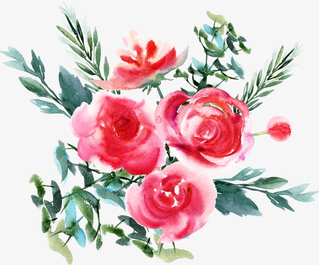 650x541 Watercolor Flowers, Watercolor Clipart, Bright Watercolor Flowers