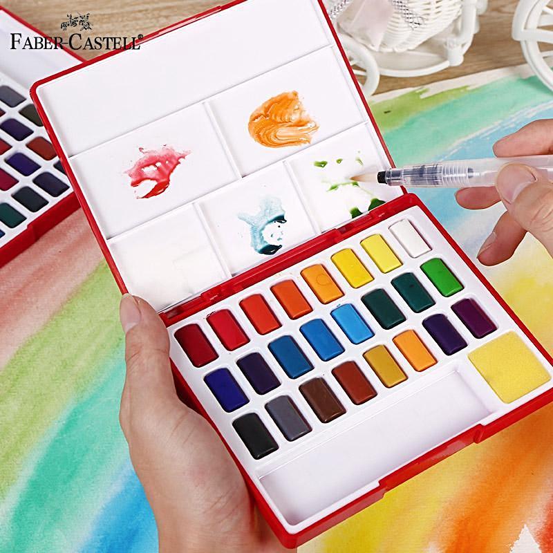 800x800 Faber Castell 243648 Piece Solid Watercolor Paint Box With