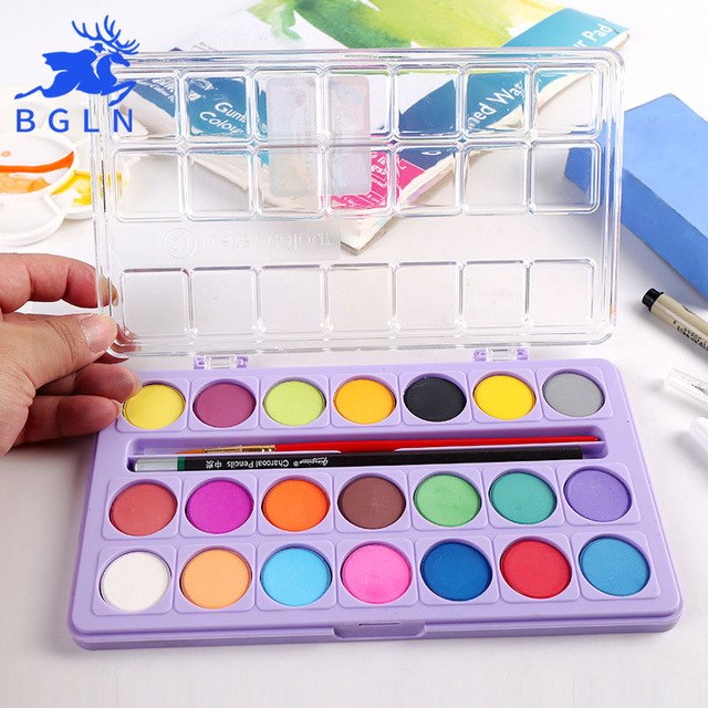 640x640 Bgln 21colors Powder Solid Watercolor Painting Set Bright Color