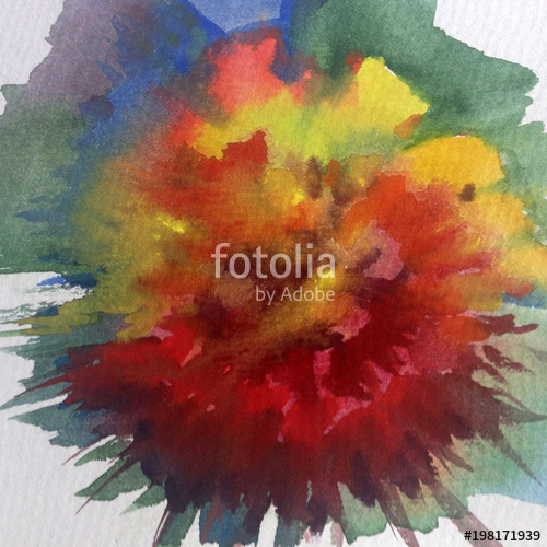 500x500 Watercolor Art Background Floral Exotic Modern Flower Dahlia