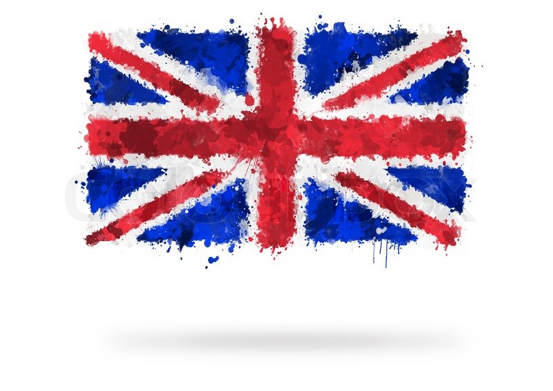 800x566 Flag Of Great Britain Painted With Watercolors On An Isolated