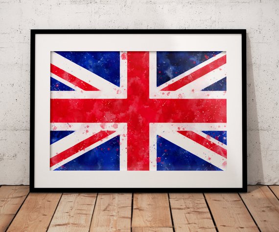 570x475 Uk Union Jack Art Print Uk Flag Wall Art British Flag