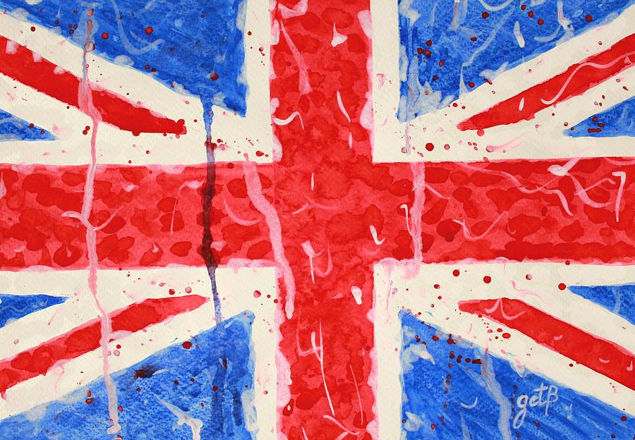 900x624 United Kingdom Flag Watercolor Painting Painting By Georgeta Blanaru