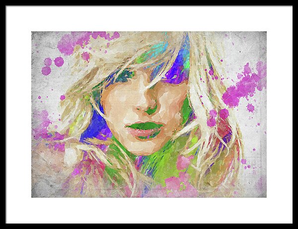 600x461 Britney Spears Watercolor Framed Print By Ricky Barnard