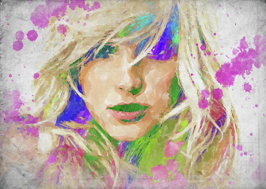 900x638 Britney Spears Watercolor Photograph By Ricky Barnard