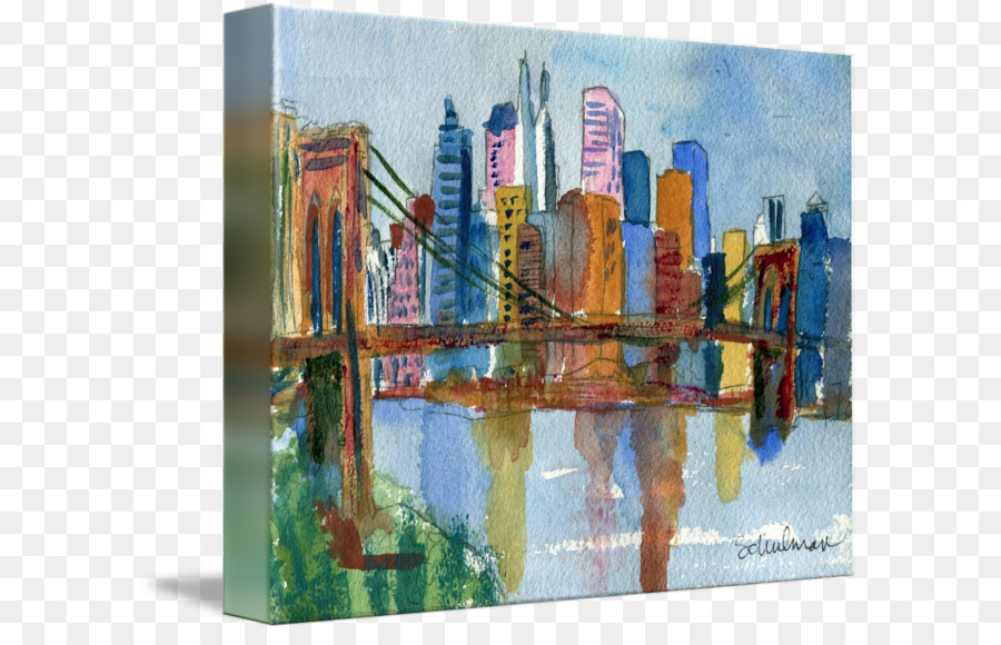 900x580 Brooklyn Bridge Park Watercolor Painting