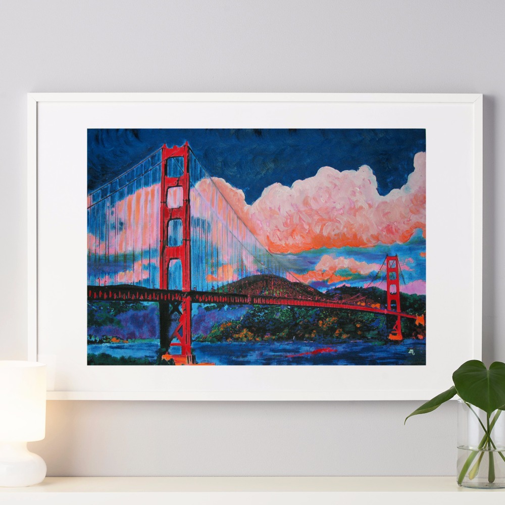 1000x1000 Brooklyn Bridge Watercolor Canvas Art Print Painting Poster Wall