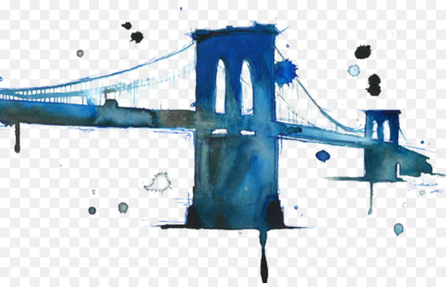 900x580 Brooklyn Bridge Watercolor Painting Printing