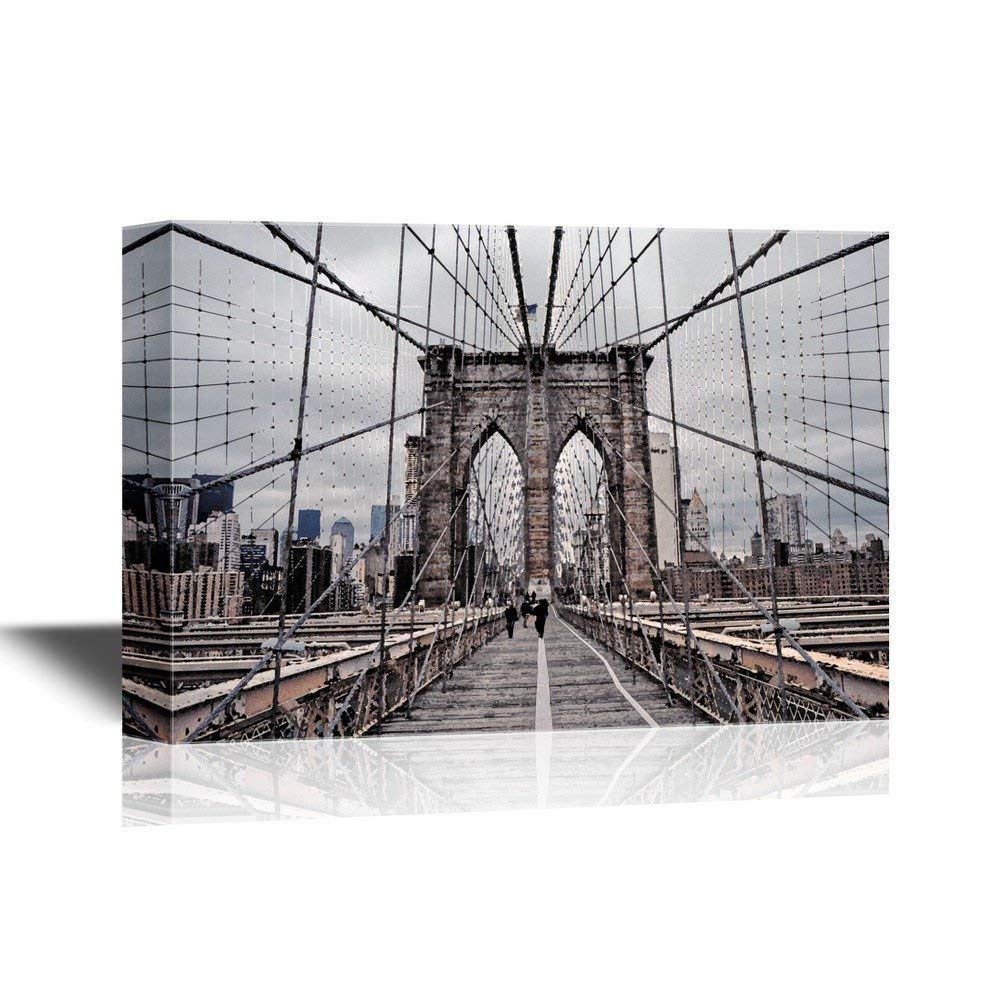 1000x1000 Watercolor Style Beautiful View Of Brooklyn Bridge And Cable