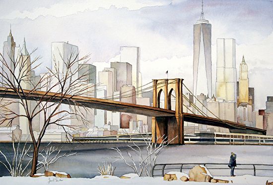 550x374 Bridge Watercolor