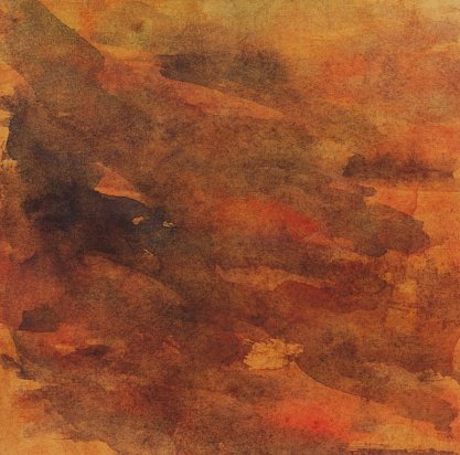 417x412 Orange Brown Watercolor Abstract Painting Premium Clipart