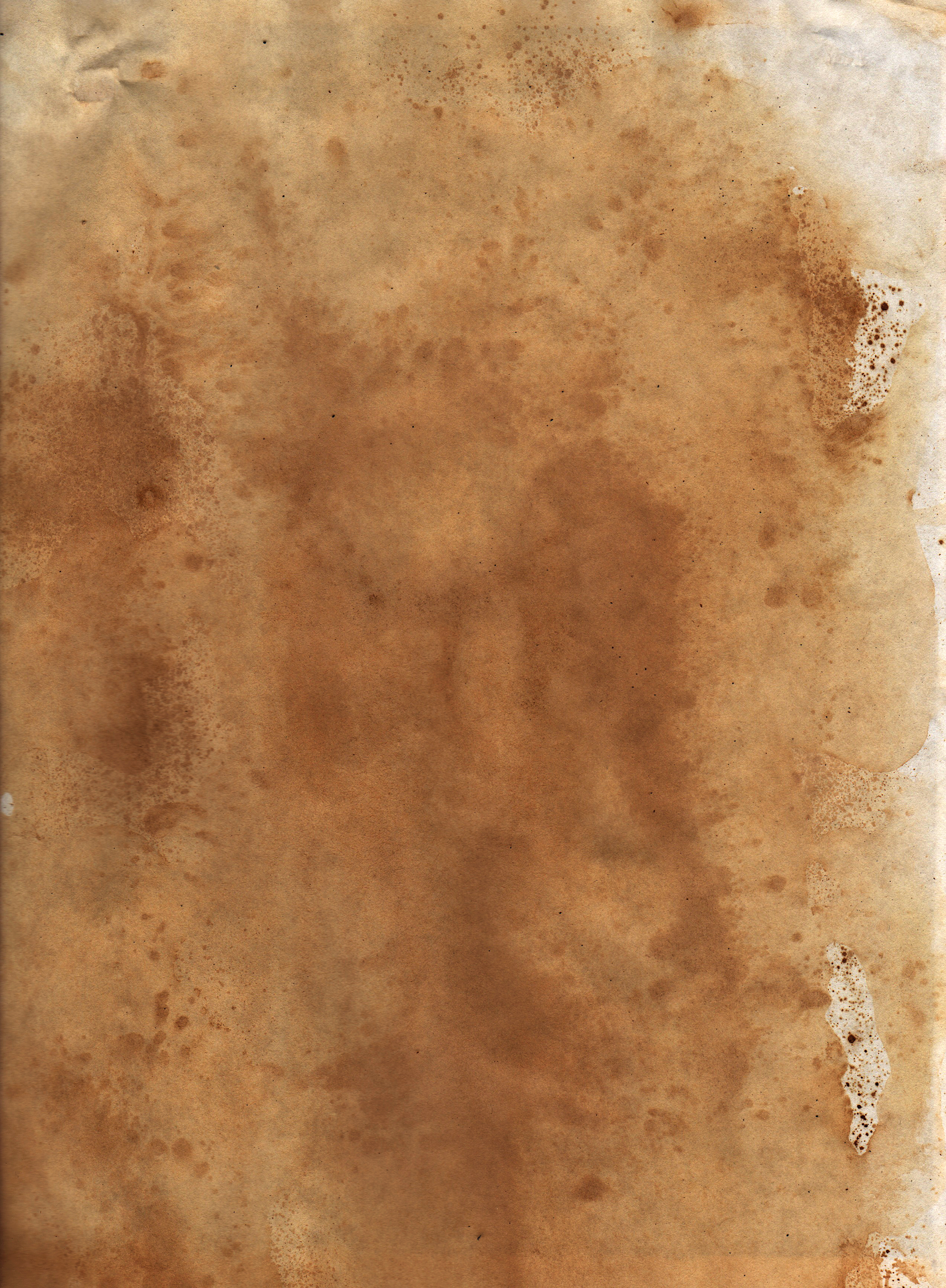 2545x3466 Free Hand Stained Brown Paper Texture Texture
