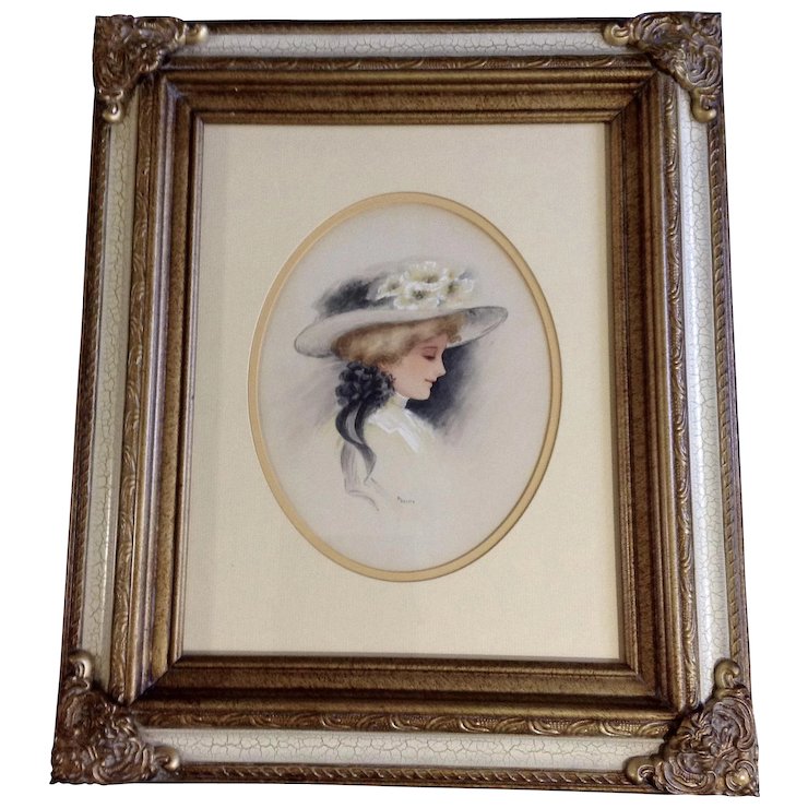 740x740 B Brown, Watercolor Painting Victorian Lady Portrait Works On