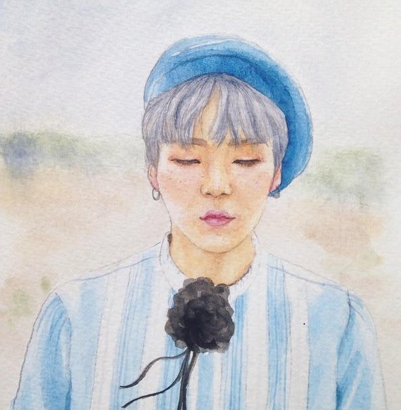 570x583 Bts Suga Watercolour Painting Etsy