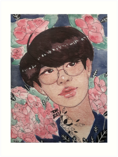 413x549 Jin Bts Watercolor Art Prints By Dyoptica Toni Redbubble