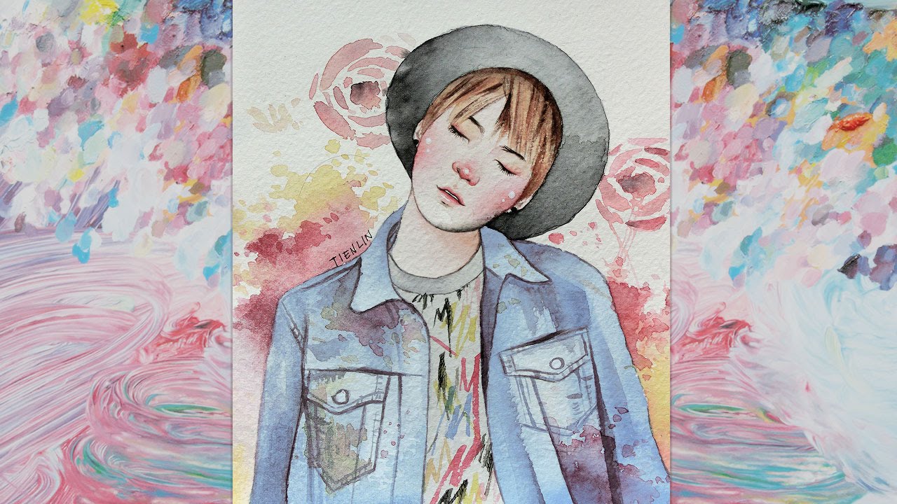 1280x720 Bts Suga Yoongi Watercolor Painting