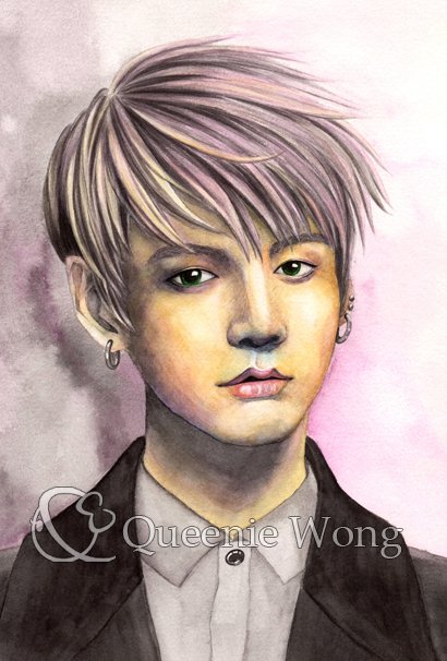 410x606 Bts Jungkook Jeon, Art Print Of A Watercolor Painting, 4x6 Inch
