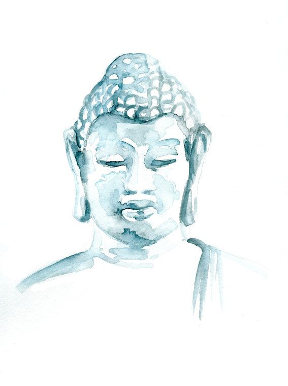 567x760 Buddha Watercolor Painting