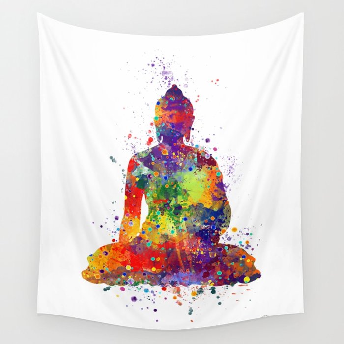 700x700 Buddha Watercolor Yoga Poster Zen Decor Wall Tapestry By Svetlaart