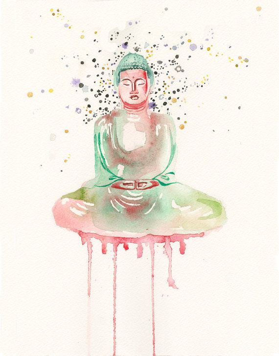 570x726 Watercolor Art Print Buddha In Color By Piinkpaintbrush On Etsy