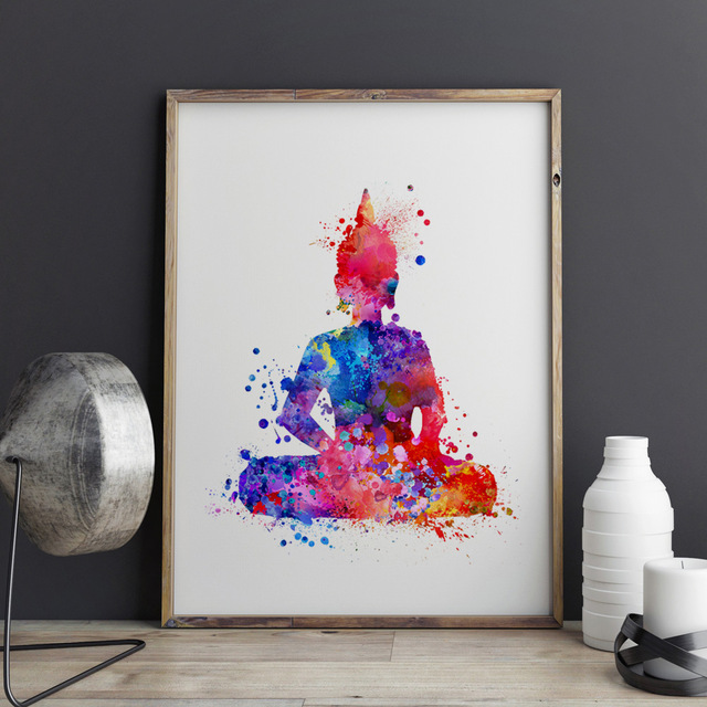 640x640 Buddha Wall Art Yoga Print Watercolor Buddha Art Print Home Decor