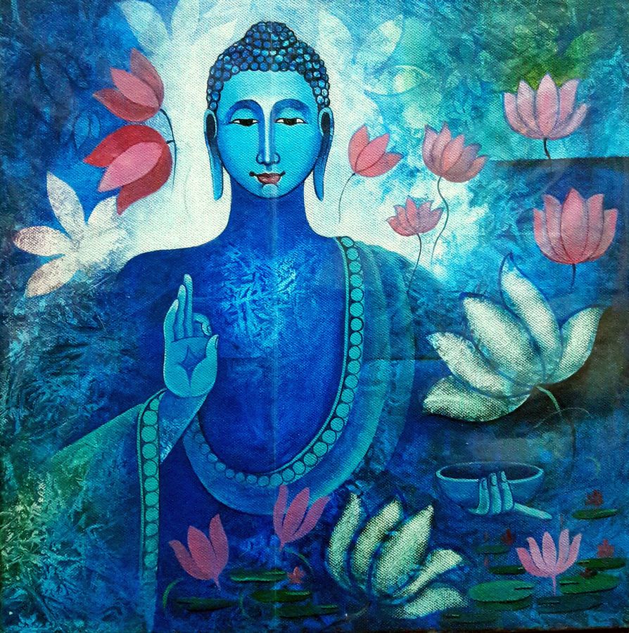 894x900 Lord Buddha Painting By Artist Sanjay Tandekar