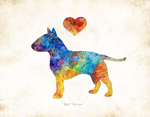 636x500 Bull Terrier Dog Breed Watercolor Art Print By Dan