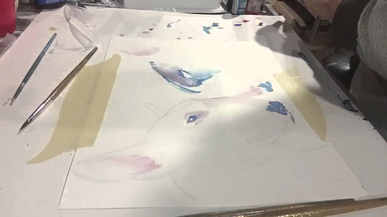 1280x720 Bull Terrier Watercolor