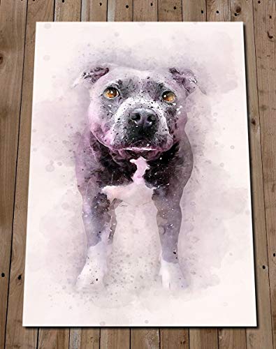 395x500 Blue Staffordshire Bull Terrier Art Print