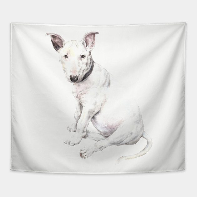 630x630 Watercolor Bull Terrier Dog Pet Portrait