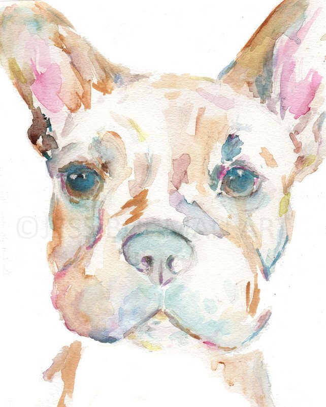 642x801 French Bulldog Watercolor Print Dog Watercolor Painting Etsy
