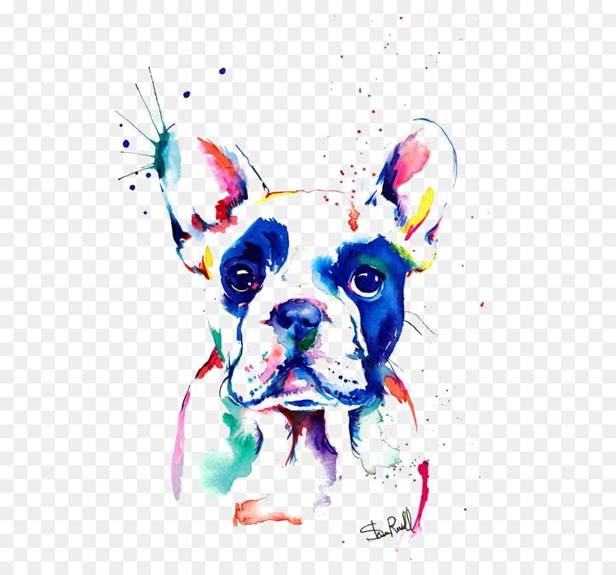 900x840 French Bulldog Watercolor Painting Drawing