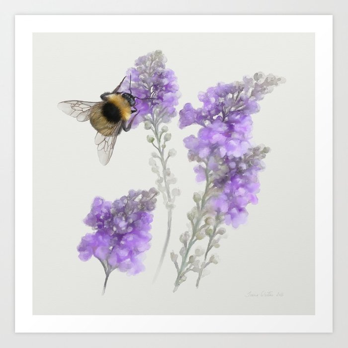 700x700 Watercolor Bumble Bee Art Print By Ivaw Society6