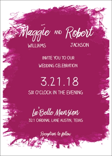 358x500 Modern And Bright Invitation With A Splash Of Burgundy Watercolor