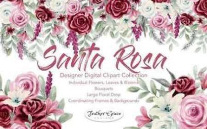 Burgundy Watercolor Flowers