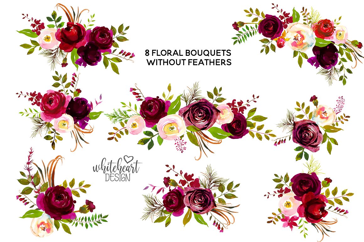 Burgundy Watercolor Flowers at GetDrawings | Free download