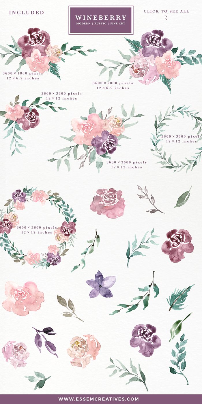 Burgundy Watercolor Flowers at GetDrawings | Free download