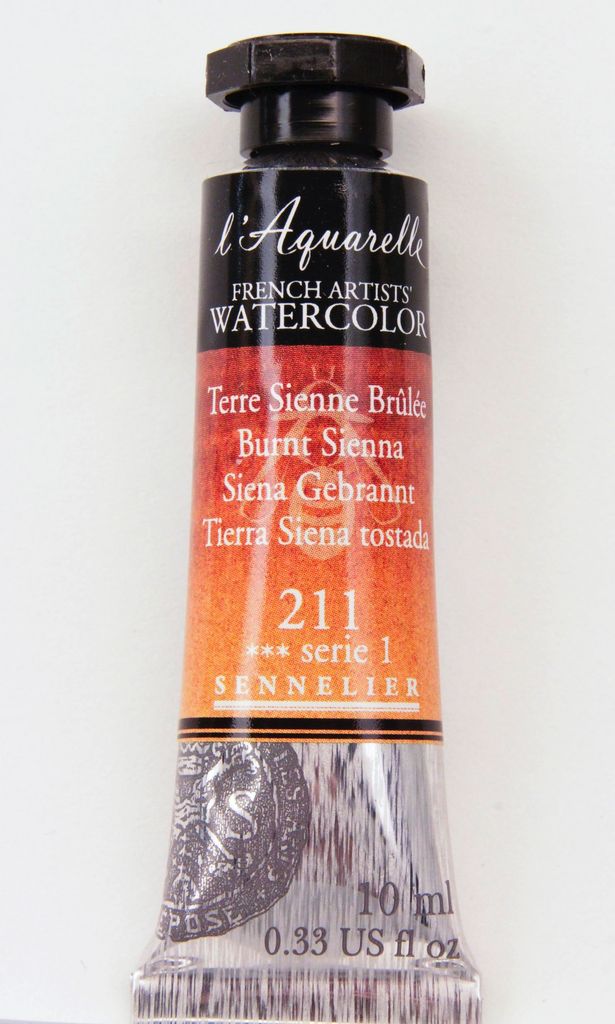 615x1024 France Sennelier, Aquarelle Watercolor Paint, Burnt Sienna, 211