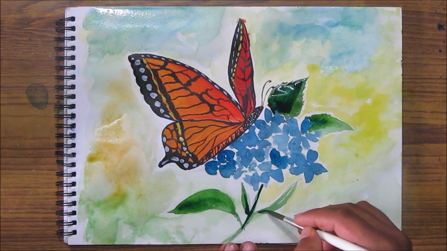 1440x810 How To Paint A Butterfly, Watercolor Painting For Beginners, Speed