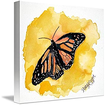 355x354 Wall Art Print Entitled Orange Monarch Butterfly