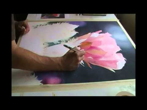 480x360 Watercolor Time Lapse Cactus Flower