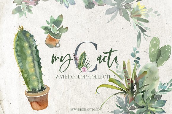 580x386 Cacti Watercolor Cactuses Clipart