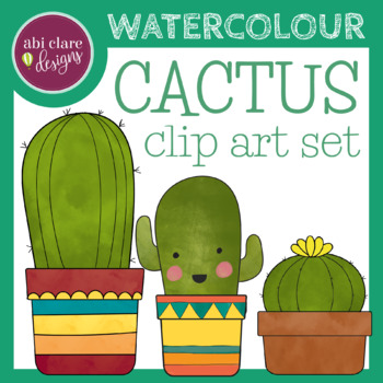 350x350 Cactus Watercolor Clip Art Set By Abi Clare Designs Tpt
