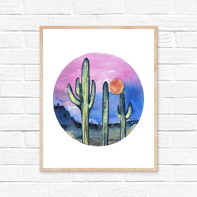 642x642 Cactus Watercolor Print Cactus Painting Cacti Cactus Etsy