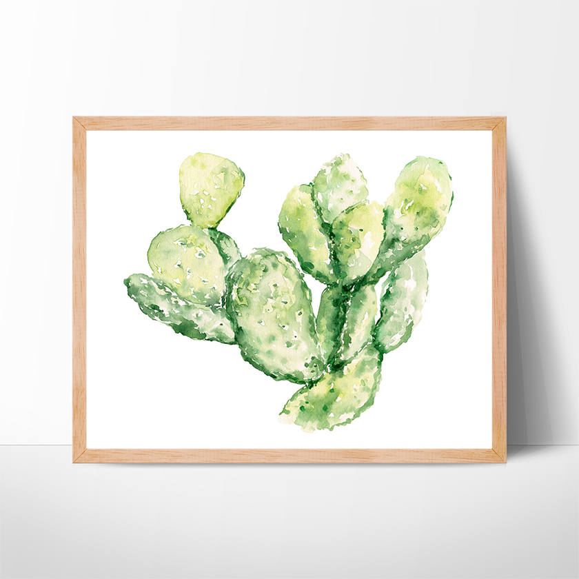 840x840 Cactus Watercolor Print No.221 Cacti Artwork Cactus Painting Art