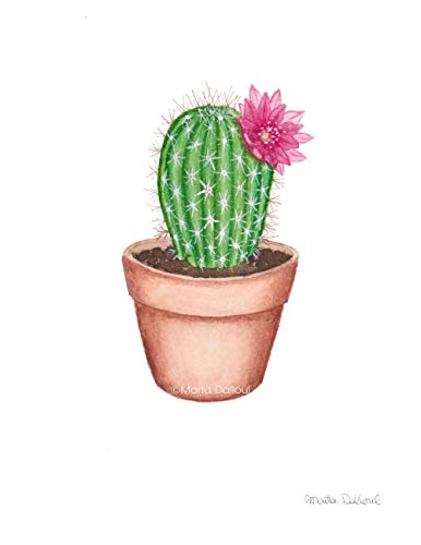 386x500 Cactus Art Print. Cactus Watercolor Painting