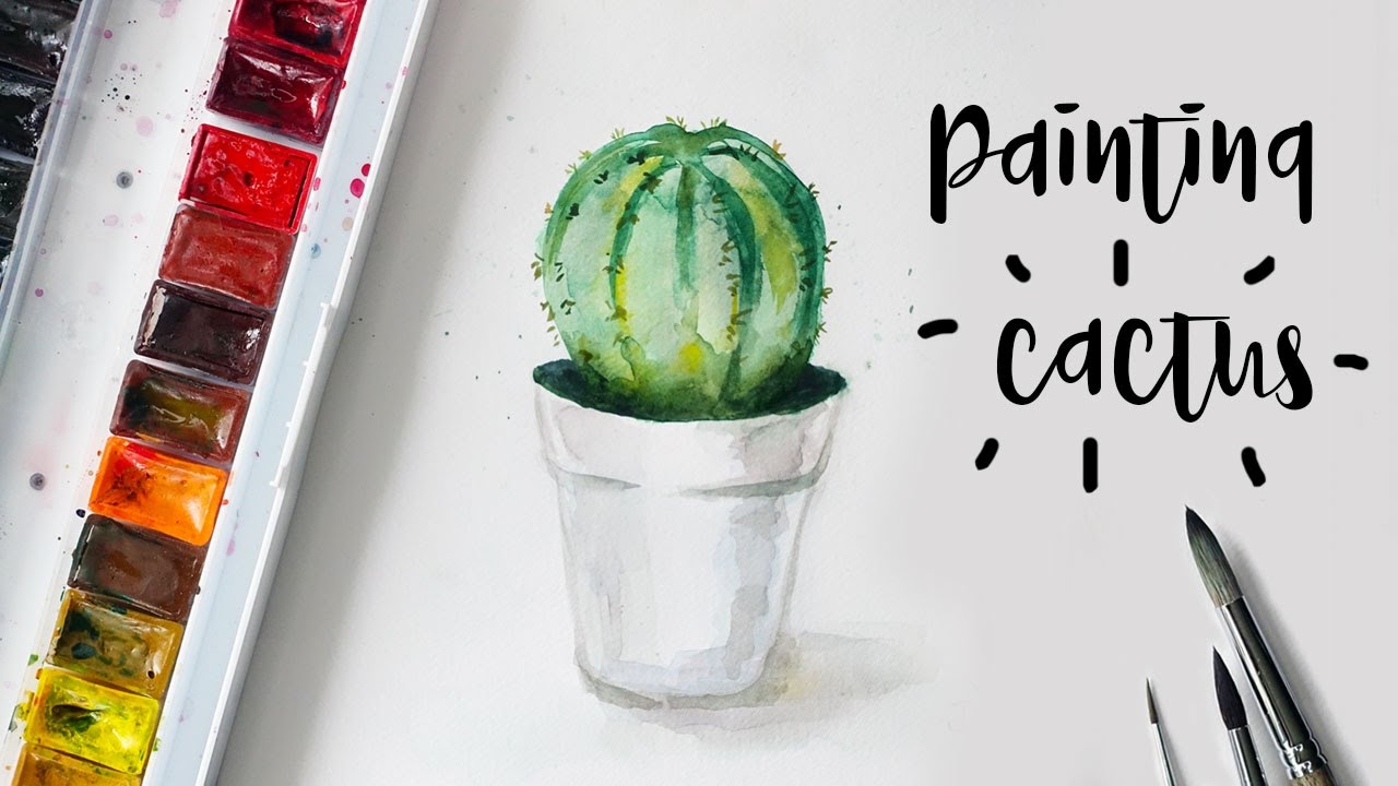 1280x720 Painting Cactus With Watercolors