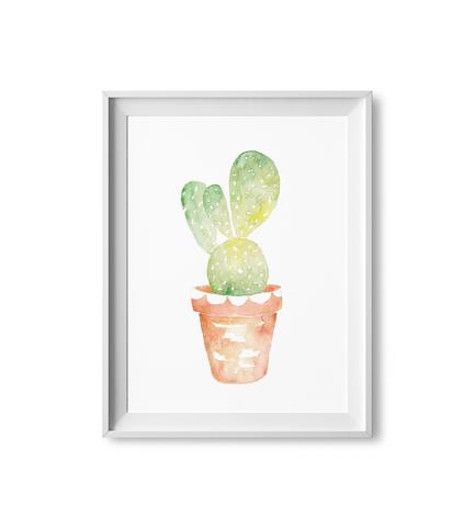 433x480 Scalloped Cactus Watercolor Print Lilac Paperie