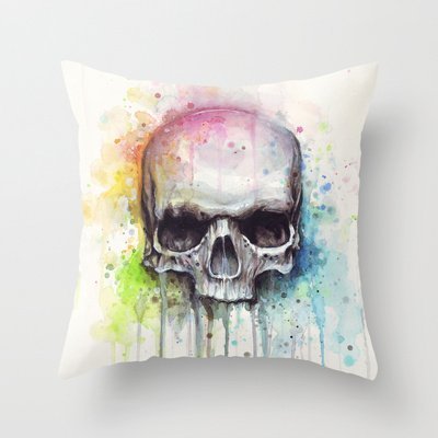 400x400 Calavera Watercolor Painting New Arrival Funda De Almohada