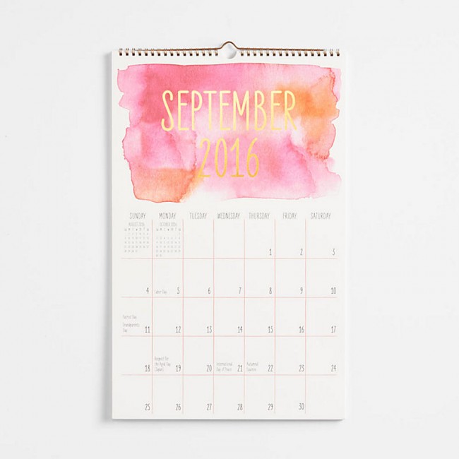 650x650 Watercolor Calendar